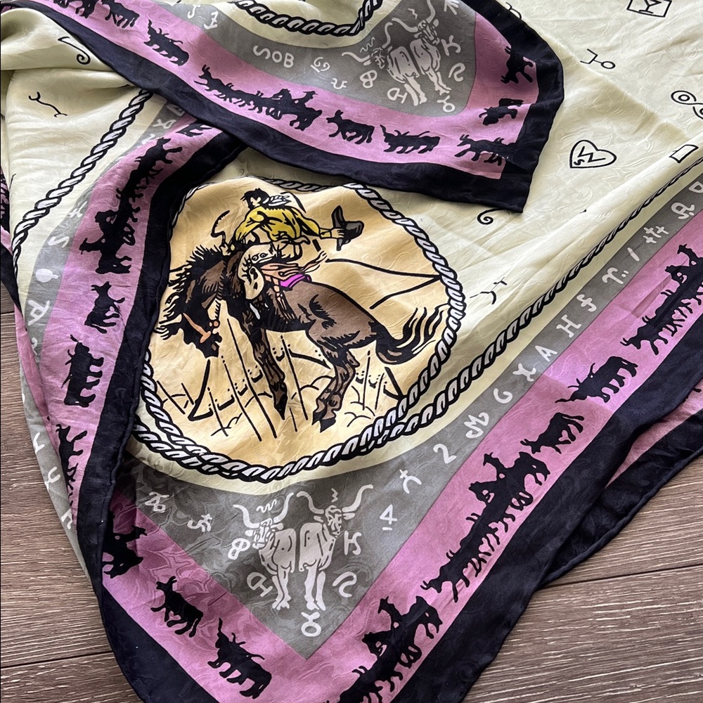 Wyoming traders Silk Scarf Limited Edition Brand Beige